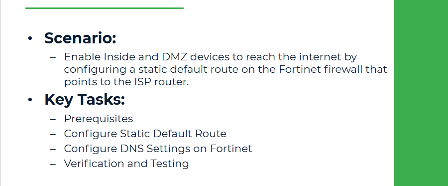Configuring Default Route
