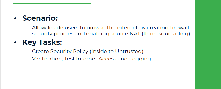 Security Policy and Nat For Inside